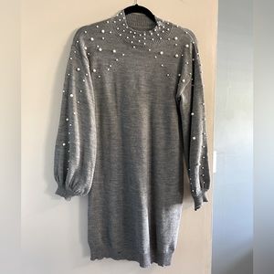 SHEIN Sweater Dress with Pearl Detail
